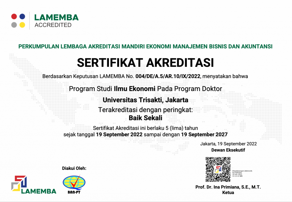 s3 sustainability development universitas trisakti